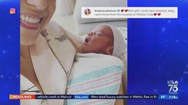 Jessica Holmes' new baby boy leaves NICU on Mother's Day