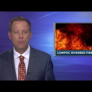 Lompoc City Fire responds to brush fire at the riverbed