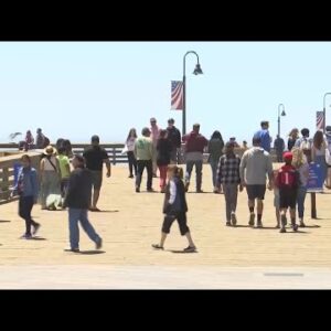 Pismo Beach packed with visitors escaping the heat
