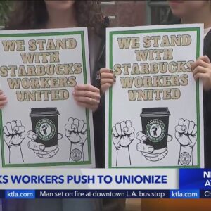 Rally held as Starbucks workers push to unionize