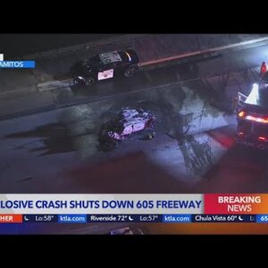 1 dead, SigAlert issued after fiery crash on 605 Fwy: Officials