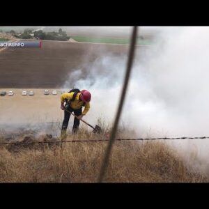 Small vegetation fire at Foxen Canyon Road Monday morning related to power lines in area