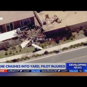 Pilot injured after plane crashes into Hemet backyard