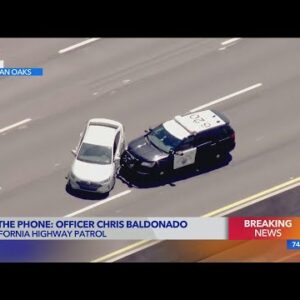 Pursuit ends with PIT maneuver in Sherman Oaks area
