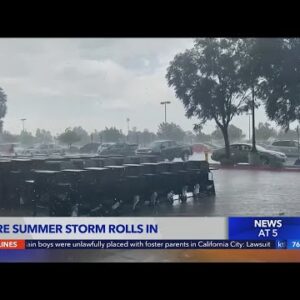 Rare summer storm hits Southland