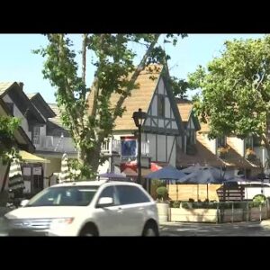 Solvang was a popular destination for visitors on a hot week