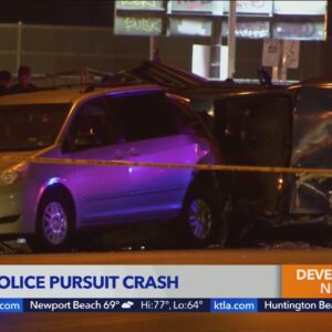 Stolen vehicle pursuit in South L.A. ends in deadly crash