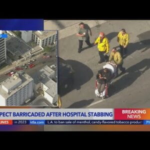 Suspect barricaded after 3 stabbed at Encino hospital