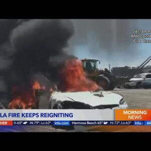 Tesla fire keeps reigniting in Sacramento