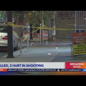 2 injured in Reseda robbery shooting; body of 1 suspect found nearby