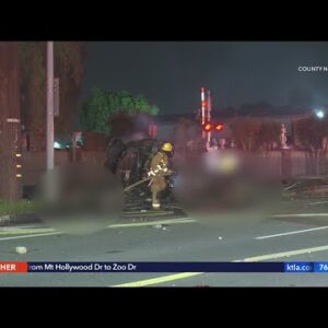 3 killed, 4 injured in fiery Orange County crash