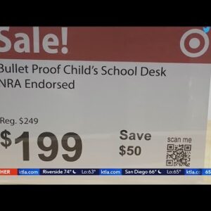 Artist displays 'bulletproof desk' at Target