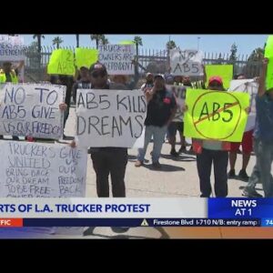 L.A. ports truckers protest CA law
