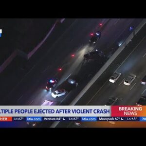Multiple people ejected in crash that shut down 710 Freeway in Bell