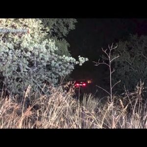 Patient transported to hospital after vehicle flew 50-100 feet off the road