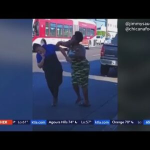 Woman arrested after attacking street vendor in South L.A.