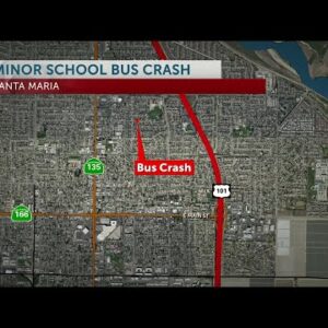 Santa Maria Joint Union High School District bus crashes into fire hydrant