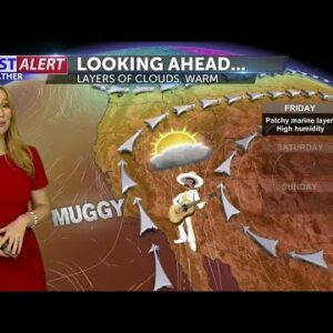 A muggy Friday with drier air moving in on the weekend