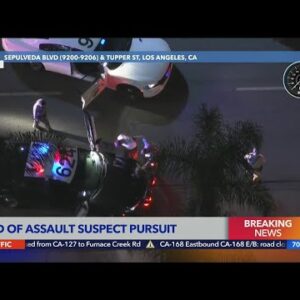 Assault suspect in custody after pursuit ends in North Hills