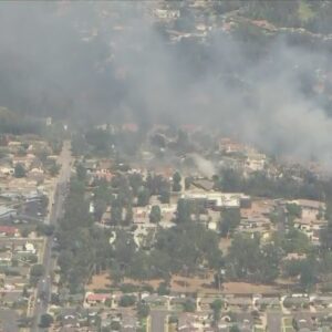 Brush fire burns near homes in San Dimas