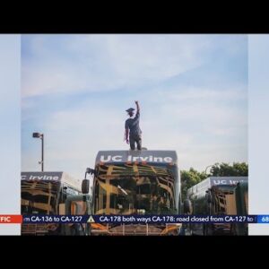 UC Irvine student and bus driver goes viral with graduation celebration