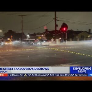 Compton street takeover caught on video despite 'Botts' Dots'
