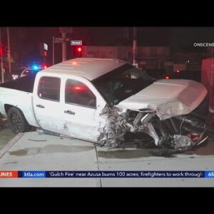 Driver slams into dozens of parked cars in South L.A. neighborhood