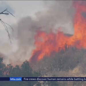 Fire crews discover human remains while battling brush fire in Chatsworth