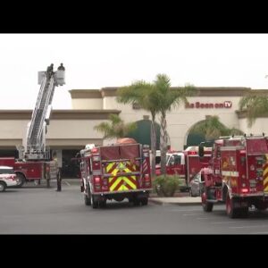 Fire breaks out on top of Pismo Beach Premium Outlets building
