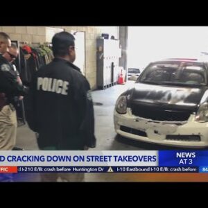Los Angeles Police show off vehicles seized during street takeover crackdown