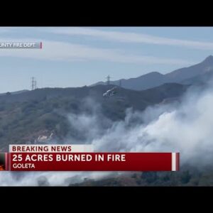Vegetation fire in Goleta burns with potential for 75 acres