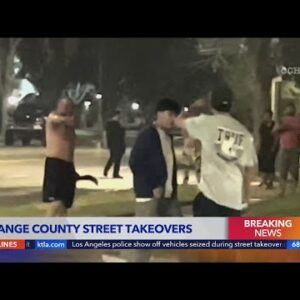 Video shows man confronting Anaheim street takeover participants