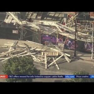 1 injured in scaffolding collapse in Hollywood