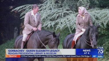 Gorbachev - Queen Elizabeth II at the Reagan Presidential Library and Museum