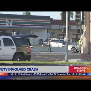Police search for driver involved in crash with L.A. county sheriff's deputy