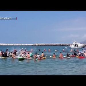 Memorial Paddle Out pays tribute to Ventura Firefighter and Ocean Rescue Team member