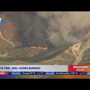 Brush fire explodes near Castaic, forces evacuations and closure of 5 Freeway
