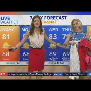 Liberté Chan visits KTLA for a weather and wardrobe update
