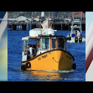 Children ride free on Lil’ Toot boat at Santa Barbara in celebration of Stearns Wharf 150th ...