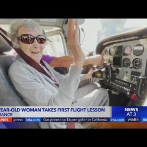 99-year-old woman learns to fly plane in Torrance, checks off bucket list dream