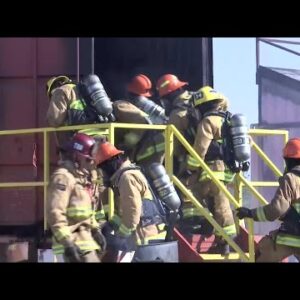Santa Barbara County Fire held live fire safety training exercises at the Burton Mesa ...