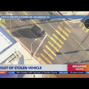 Pursuit ends as driver abandons allegedly stolen SUV