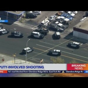 Robbery suspect shot by deputies in Lancaster