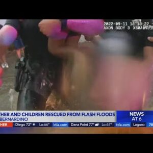 SBPD officers rescue family from flood waters