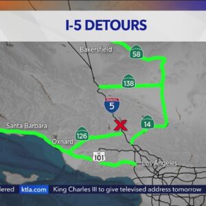 Northbound 5 Freeway will be closed in Castaic for 5 nights, starting Thursday