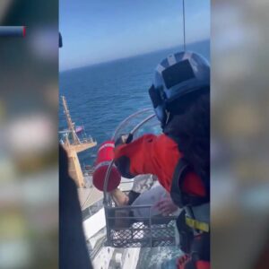 Helicopter crew rescues man suffering from head injury on research boat off Santa Maria coast