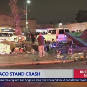 1 dead, 12 injured in Pomona after car crashes into food stand