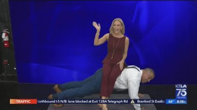 Chris Schauble does double duty during the 8:38 Stretch