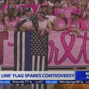 Fans push back after Saugus stops carrying 'thin blue line' flag