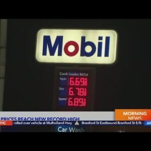 Gas prices reach record high for 2nd consecutive day